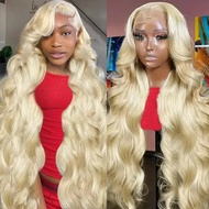 613 13x6 Lace Front Wig Rambut Manusia 200 Density Blonde Body Wave HD Lace Front Wig Rambut Manusia