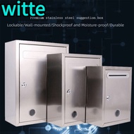 WITTE Mailbox, Stainless Steel Waterproof Letter Box,  with Locks 3 Sizes Ballot Box Outdoor