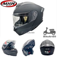 MHR FU935 Full Face Helmet Solid Matt Black Double Visor Flip Up Y16 Y15 SYM NINJA Z250 R6 R15M R15 