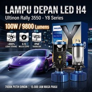 Philihs 2PCS H4 Mini Pjctor Projector Y8 Super Bright 100 Watt Car and Motorcycle Led Lights With Y8
