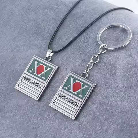 Anime Hunter x Hunter Keychain License Card Metal Badge Pendant Key Chain Holder Men Gift Jewelry Ch