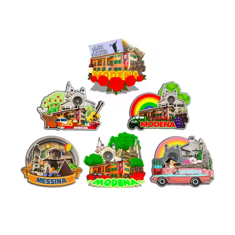 Decorative Magnets for Modena Italy City Landmark Travel Unique Souvenirs 3D Wooden Fridge Stickers 