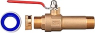 House Mods HMP012 Full Port Water Heater Straight Drain Valve(LF Compliant Brass, 3/4" MNPT, 2.5" Sh