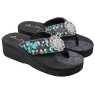 Flip Flops for women Wedge Flip Flops Western Wedge Sandals Bling Flip Flops Beach Sandals