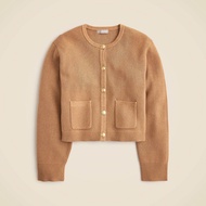 J.CREW เสื้อคาร์ดิแกน เสื้อคลุม แขนยาว RELAXED EMILIE SWEATER LADY JACKET IN STRIPE