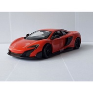 Diecast Mclaren 675 LT orange Welly 1:24 collection toy car