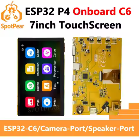 ESP32 P4 Development Board 7inch Display 7 inch LCD TouchScreen Onboard ESP32-C6 / Camera-Port / Spe
