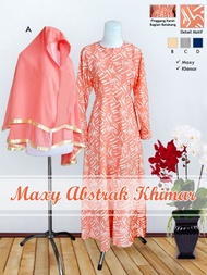 Baju Wanita Busana Muslim Twiscone Maxy Abstrak Khimar