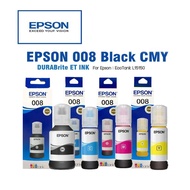 ของแท้ 100%EPSON 008(พร้อมกล่อง) หมึกกันน้ำทุกสี 008 BK C M Y หมึกแท้ EPSON 008 4 สี หมึกกันน้ำทุกสี