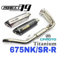 Project79 Full System Exhaust CFMoto 675NK 675SR Stainless Steel Manifold + Titanium Muffler QPM06TT