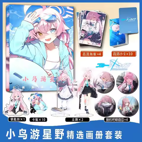 Blue Archive Takanashi Hoshino Photobook Album Photo Book Set Pin Badge Poster Photocard Card Sticke