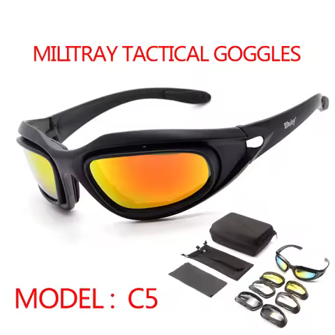 Daisy c5 Polarized Military Sunglasses Explosion proof 4 lens tactical glasses Sport shooting runnin
