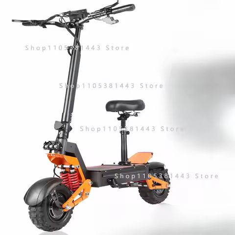60v 40ah Large Battery Remote Scooter with Seat 11-inch Tires X5 6000W Dual Motor Eelectric Scooter