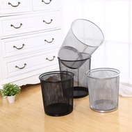 Round Trash Can Thickened Rust-Proof Iron Mesh Trash Can Household Metal Basket Office Barbed Wire Wastepaper Can
