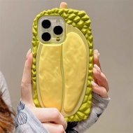 Funny 3D Delicious Durian Soft Silicone Phone Case For iPhone 16 15 14 13 12 Pro Max Cute Creative S