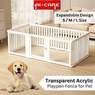 Expandable Design Transparent Acrylic Playpen Pet Fence Transparent Door Cages Home Dog Fence Dog Pl
