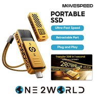 MOVESPEED WD20-1T Portable SSD – Ultra-Fast 2070MB/s, Retractable Port, 4K ProRes HDR Support, Plug 