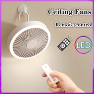 NEW Remote Ceiling Fans 2000Mah Rechargeable Mini Desk Fan 360 Rotation Wind Hanging Ventilator Silent Fan