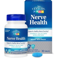 21st Century Nerve Health Tablets (30 Count), Alpha Lipoic Acid 300mg, B1, B6, & B12 Vitamins for Ne