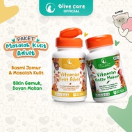 Olive Care Paket Vitamin Kucing GEMBUL & MASALAH KULIT DEWASA Nafsu Makan Jamur Kutu & Scabies