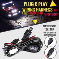 Car Led Sport Light Fog Lamp Wiring Spotlight Fog Light Wire Kit On Off Switch Relay Wire Cable Angl
