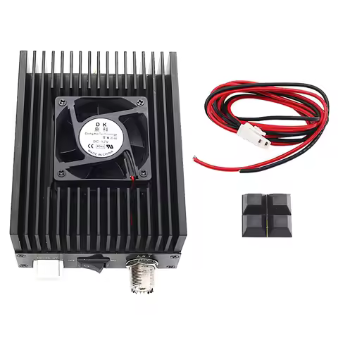 Digital RF Power Amp 80W UHF 400-470MHz DMR FM C4FM Compatible Metal Housing with Fan Cooling for Ra