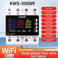 Aideepen | KWS-306 Tuya WIFI Power Meter Volt-ammeter 3-phase 4-wire Railed Energy Voltage Current M