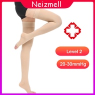 Neizmell 1คู่ระดับ2ถุงน่องกระชับสัดส่วน21-31mmHgเปิดนิ้วเท้าเหนือเข่าต้นขาบีบอัดสำหรับเส้นเลือดขอดที่เท้าถุงเท้า