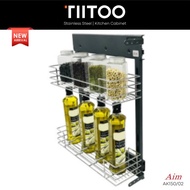 [TIITOO] Stainless Steel Sauce Rack / Pull Out Basket / Kitchen Drawer / Laci Kabinet / AK150/02 / A