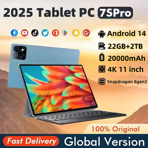 Global Version Original Pad 7s pro Tablets Android Tab 22GB+2TB Laptop 5G Dual SIM 20000mAh Children