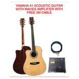 YAMAHA 41ACOUSTIC GUITAR WITH MAVIES AMPLIFIER WITH FREE 3M CABLE