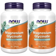 Now Foods Magnesium Glycinate Tablets, 2 Packs, 180 Tablets