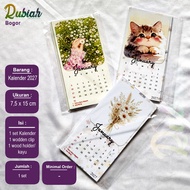 2027 Wooden Standing Desk Calendar + Wonden Clip Cute Calendar/