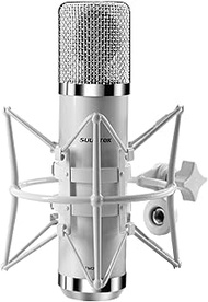 SUUNTOK Tube Condenser Microphone Professional XLR Studio Microphone with 34mm Large Diaphragm, Card