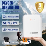 【5L】Rechargeable Oxygen Concentrator 1L-5L Adjustable 90% Pure Oxygen Portable Home Oxygen Machine f
