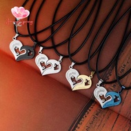 AmongSpring> 1Pair Couple Iron Chain Heart Love Nelaces Trendy Paired Suspension Pendants new