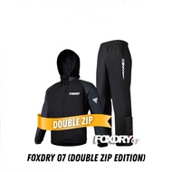 Foxdry 07 Premium Double Layer Double Zip Raincoat Set with Hoodie