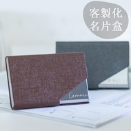 [Customized Business Card Case] Free Engraving Holder Credit Case Use Flip Leather Customized Laser 