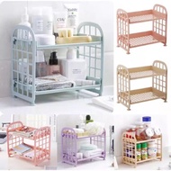Multipurpose 2-Tier Mini Plastic Shelf Cosmetic Shelf/ Multipurpose Mini Shelf/ - CAPELIN