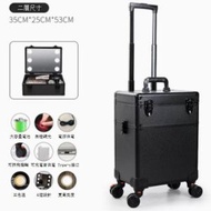 全城熱賣 - 充電款帶燈拉桿化妝箱【高端黑20寸2層-升級高亮6燈】