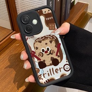 Casing hp For OPPO A5 Pro 4G A5 Pro 5G A5 Energy Case Casing Brown Toast HP Pattern Case Mirror Cesi