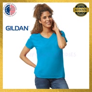 NEW GILDAN 5V00L Women's V-Neck 100% US Heavy Cotton T-Shirt (Size: Large)