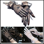 [FF] 1Pair French Bow Lace Bridal Gloves Elastic Mesh Gloves  Gloves Cotail Wedding Party Ceremony G