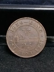香港1901年冇H  維多利亞 大一仙 銅幣 Hong Kong Victoria One Cent 流通品相 ﻿ ﻿只限郵寄,掛號$20 本人銀行户口只限恆生銀行(HANG SENG BANK)