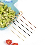 NOVAFABLE​ Cocktail Skewer Party Decorative Barbeque Snacks Cocktail Bamboo Ring Toothpick