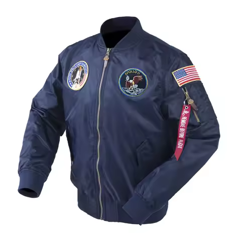 Autumn Apollo Thin 100th SPACE SHUTTLE MISSION MA1 Bomber Hiphop USA Flag Air Force Pilot Flight Kor