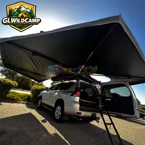 Outdoor Camping 270 Awning Free Standing Retractable Adjustable Camper Car Awning Sunshade Tent Suns