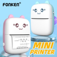 Fonken Mini Paper Printer Thermal Portable Printer Sticker Paper Inkless Bluetooth Wireless Printer 200dpi Clarity For Android IOS