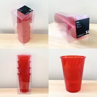 🇬🇧🥳 habitat UK Reusable Water Tumbler UK in Neon Transparent Orange Red 英國可重用螢光透明橙紅色硬膠水杯  Party Drin