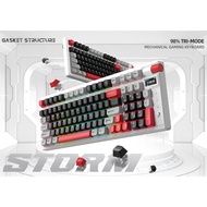MONKA STORM KG991W TRI MODE WIRELESS MECHANICAL RGB GAMING KEYBOARD